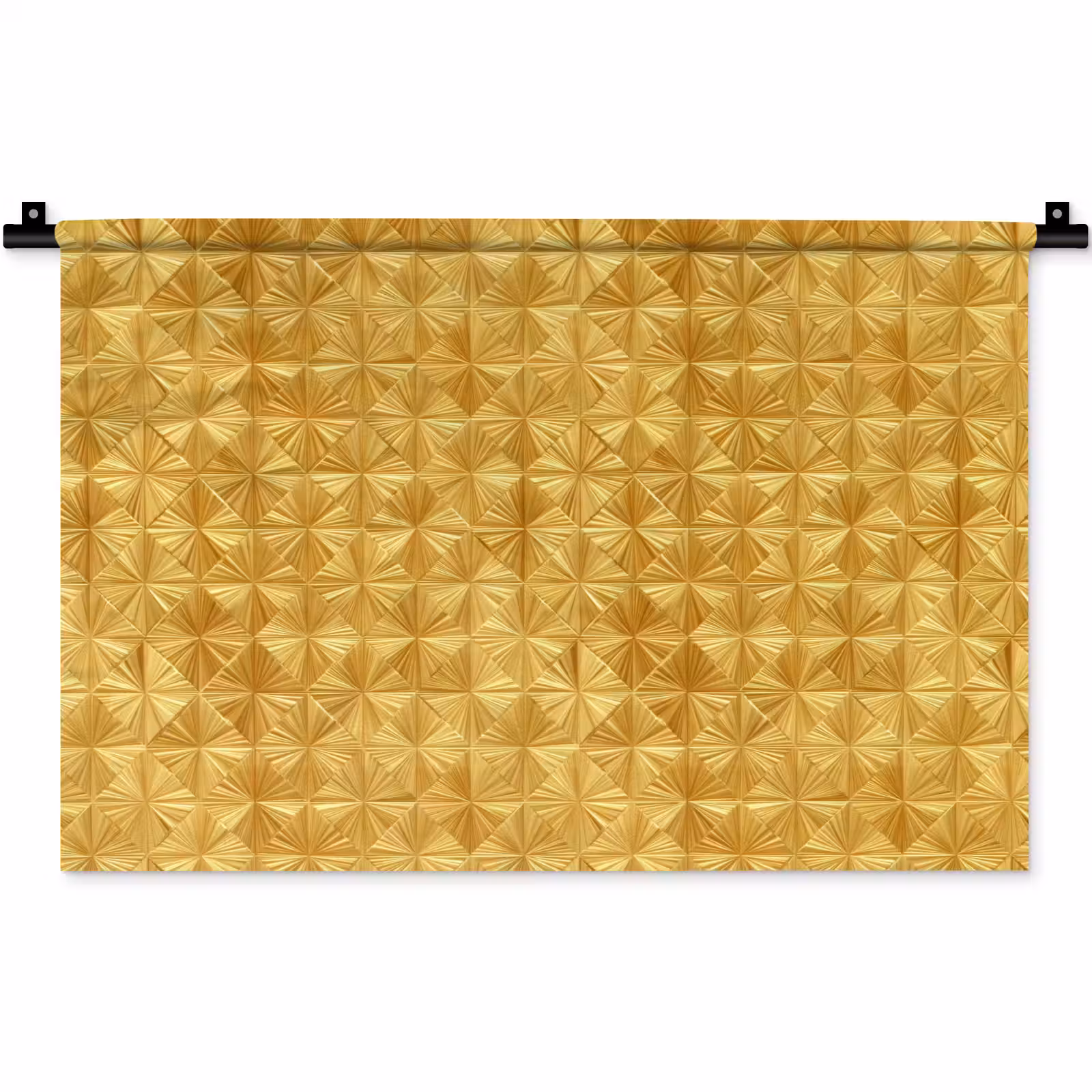 Wandkleed - Tegels - Geometrisch - Reliëf - Goud — 1
