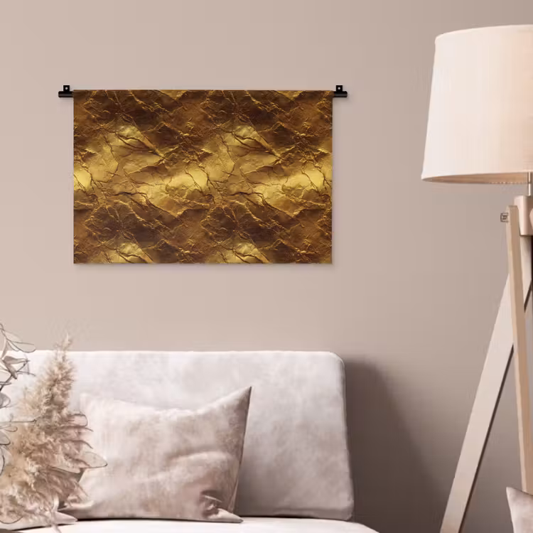 Wandkleed - Bladgoud - Textuur - Goud — 2