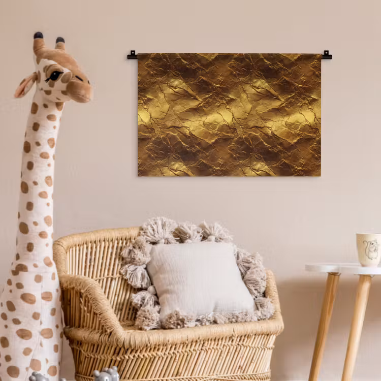 Wandkleed - Bladgoud - Textuur - Goud — 5