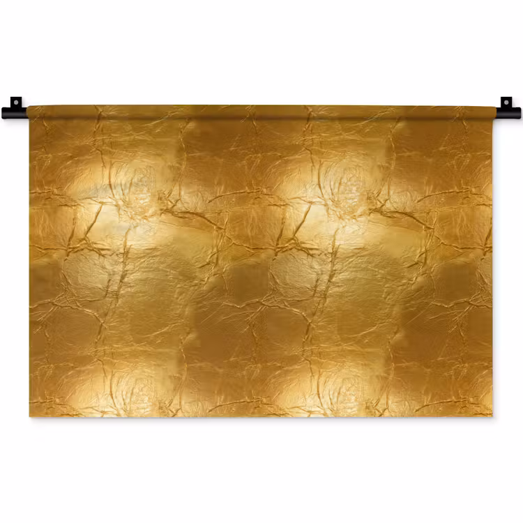 Wandkleed - Bladgoud - Vintage - Textuur - Warm Goud — 1