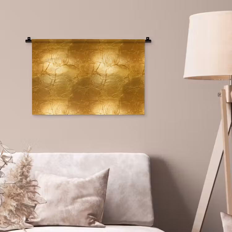 Wandkleed - Bladgoud - Vintage - Textuur - Warm Goud — 2