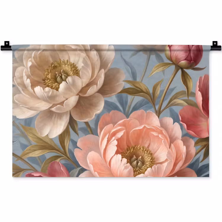 Wandkleed - Bloemen - Roze - Beige - Modern - Natuur — 1