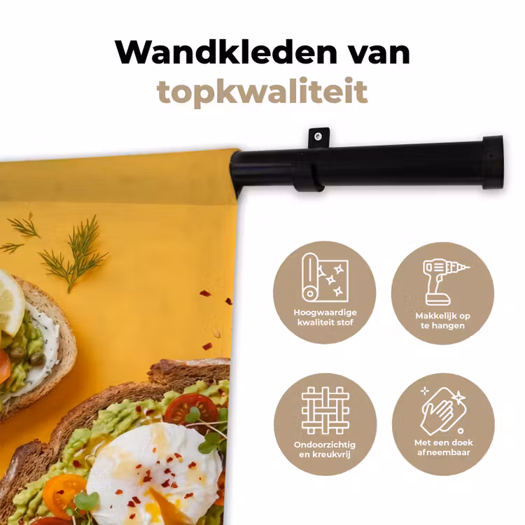 Wandkleed - Eten - Brood - Ontbijt - Modern - Kleurrijk — 3