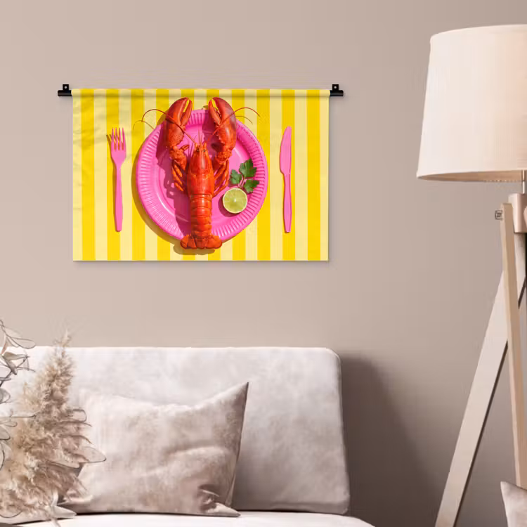 Wandkleed - Eten - Roze - Geel - Modern - Culinaire — 2