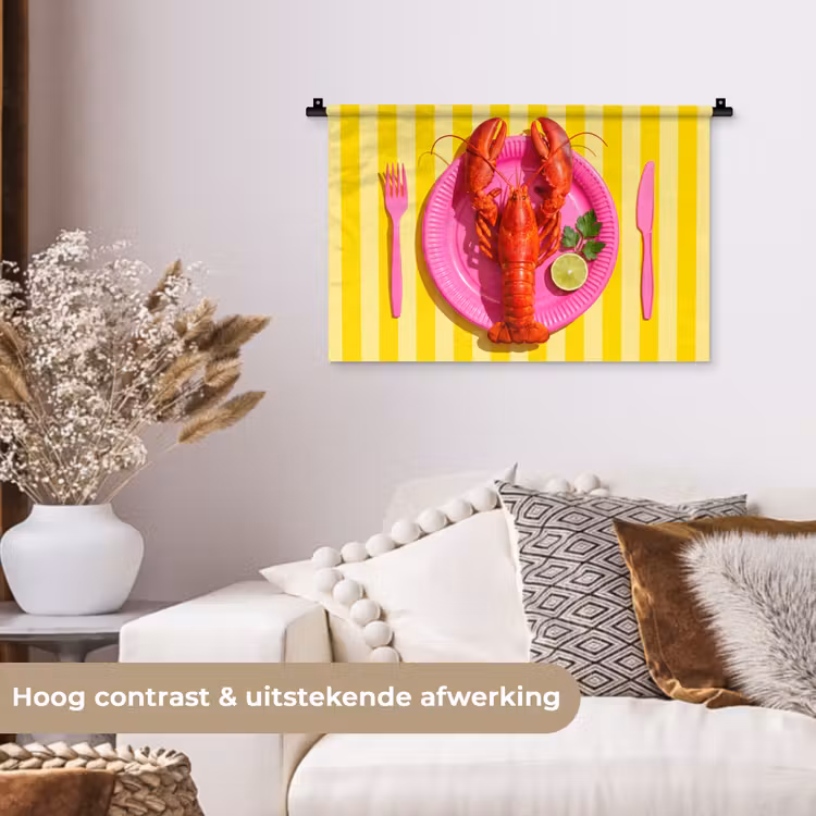 Wandkleed - Eten - Roze - Geel - Modern - Culinaire — 4