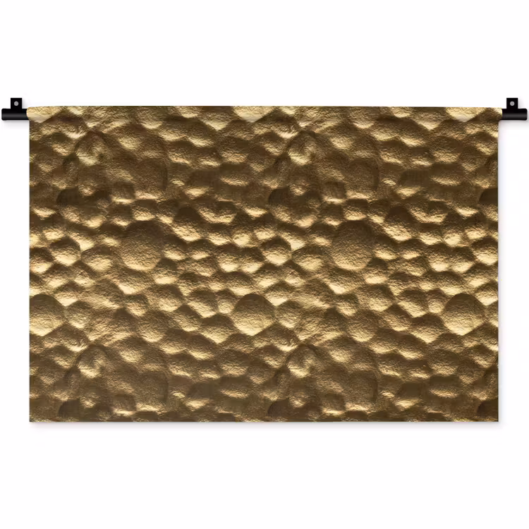 Wandkleed - Gehamerd - Reliëf - Textuur - Bronsgoud — 1