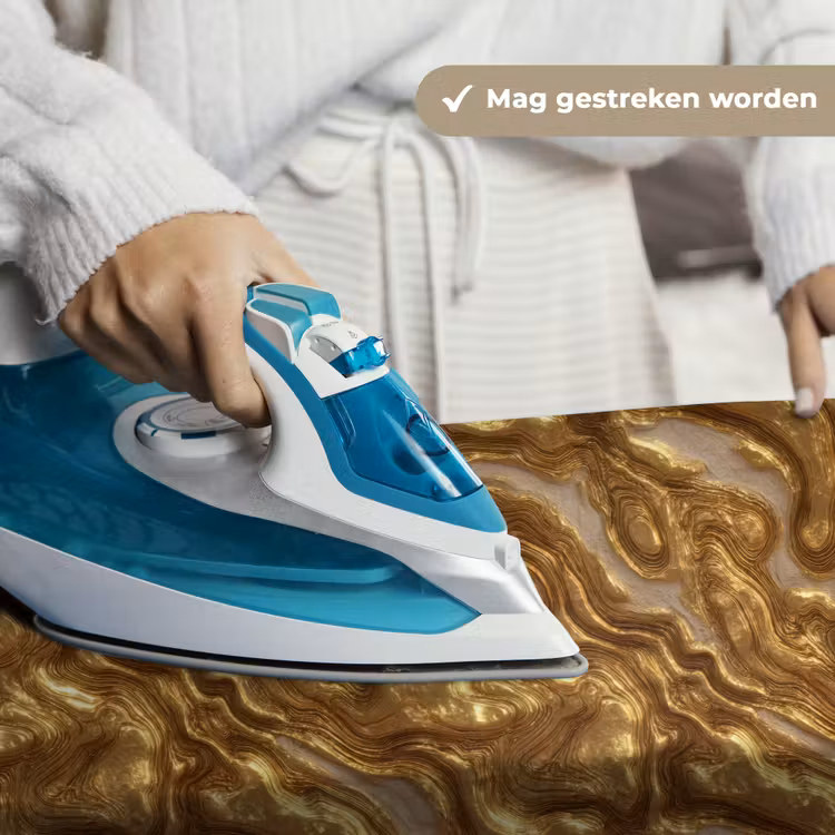 Wandkleed - Golven - Organisch - Goud - Crème — 6