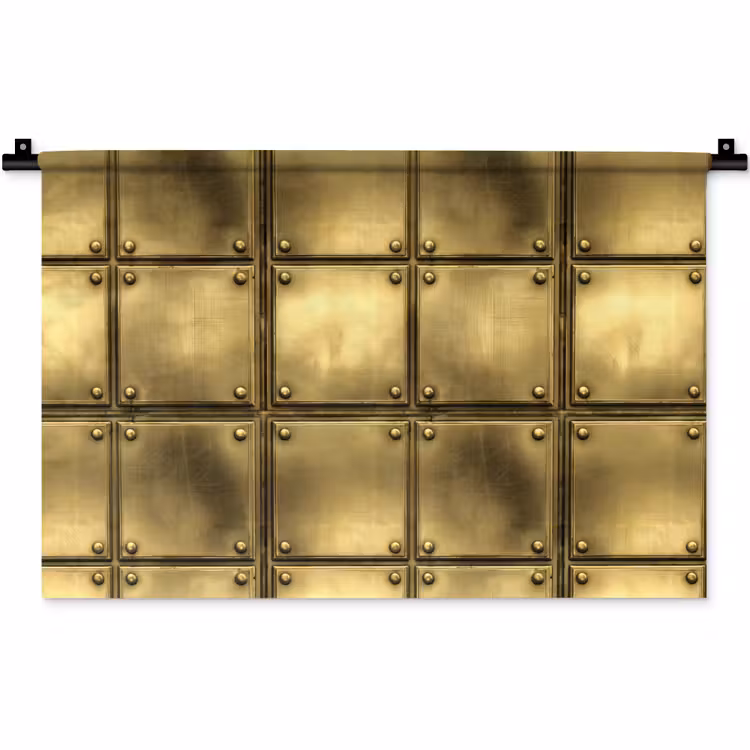 Wandkleed - Platen - Industrieel - Stoer - Goud — 1