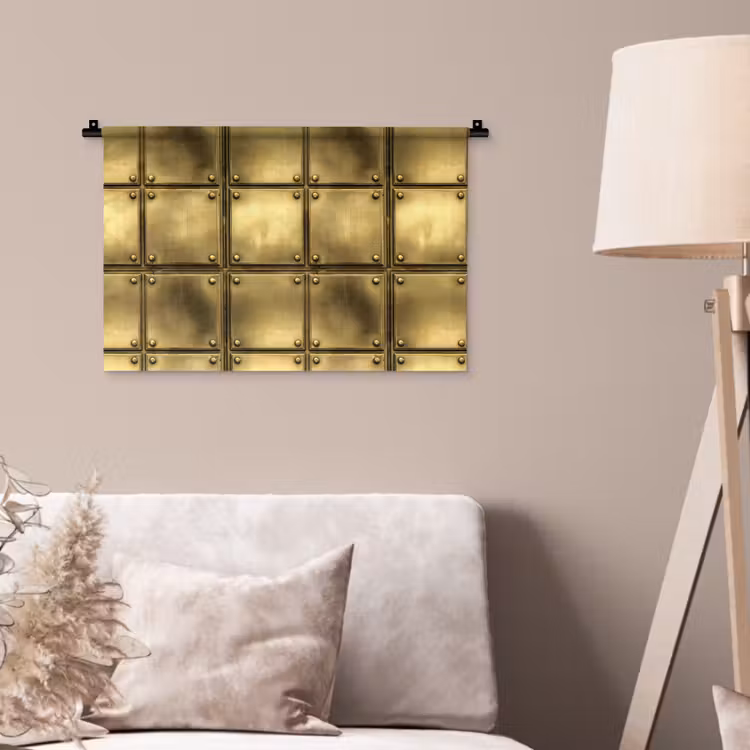Wandkleed - Platen - Industrieel - Stoer - Goud — 2