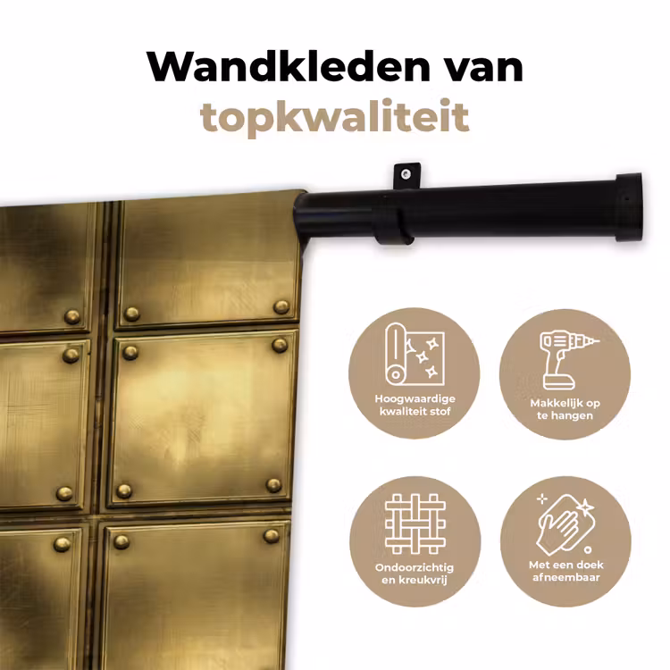 Wandkleed - Platen - Industrieel - Stoer - Goud — 3