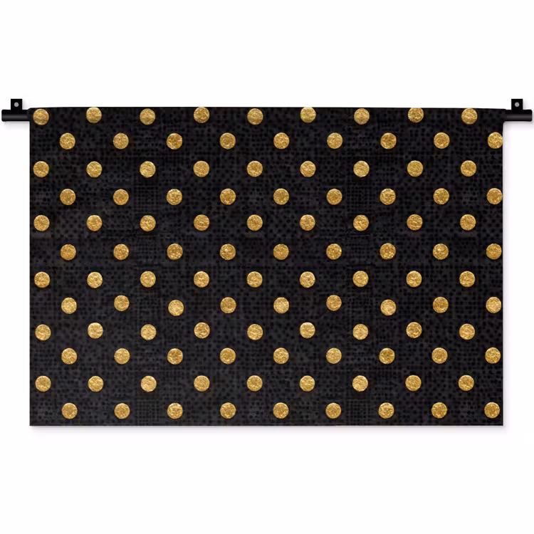 Wandkleed - Polka Dot - Stippen - Goud - Zwart — 1