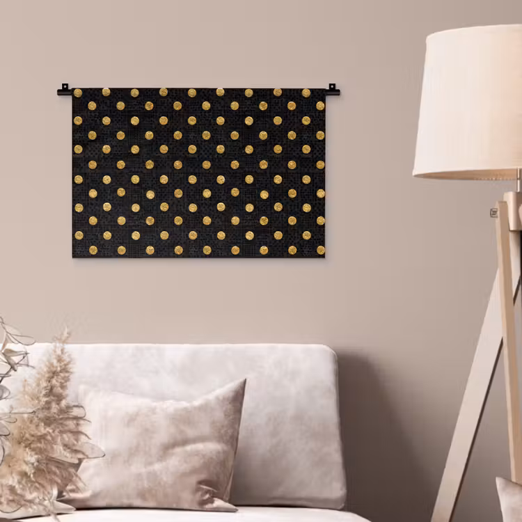 Wandkleed - Polka Dot - Stippen - Goud - Zwart — 2