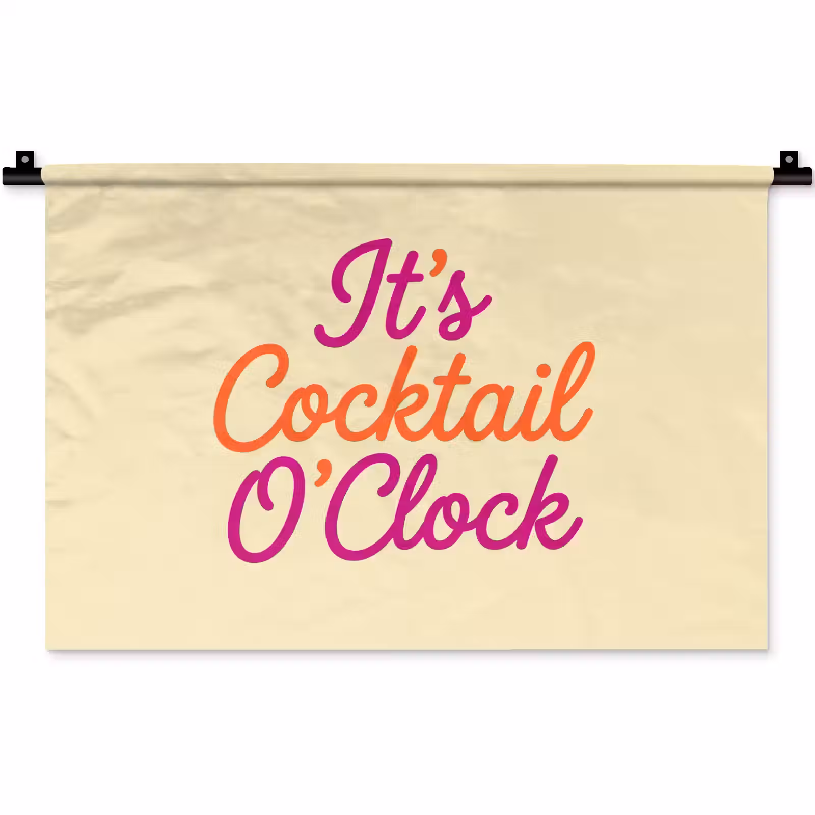 Wandkleed - Cocktail O'Clock - Geel - Retro — 1
