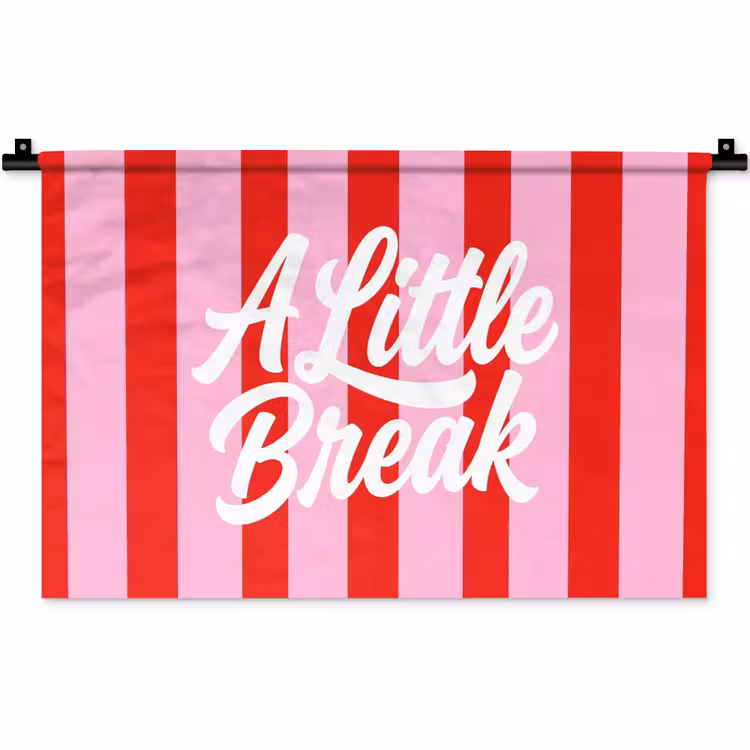 Wandkleed - A Little Break - Strepen - Rood - Roze — 1