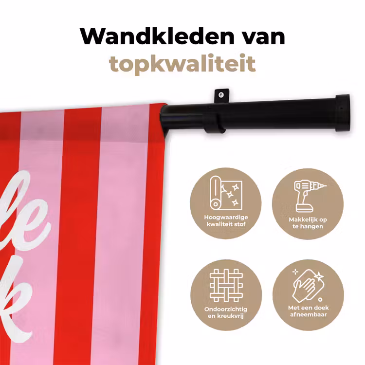 Wandkleed - A Little Break - Strepen - Rood - Roze — 3