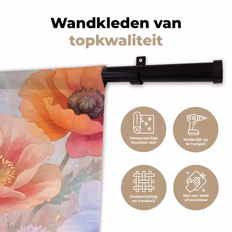 Wandkleed - Bloemen - Aquarel - Natuur - Modern - Kleurrijk — 3