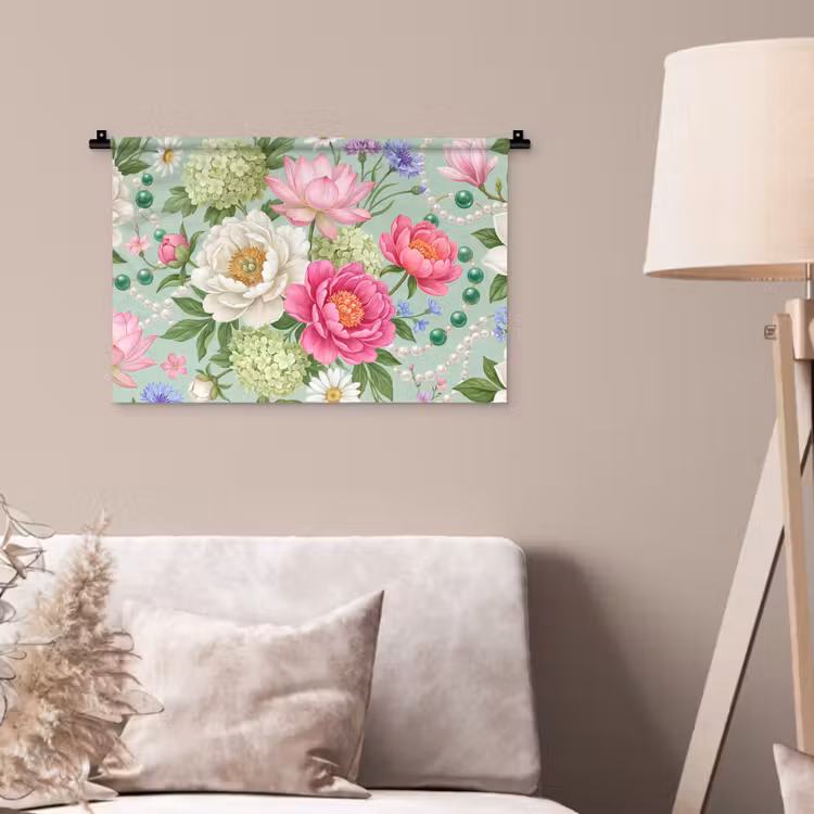 Wandkleed - Bloemen - Patroon - Botanisch - Groen — 2