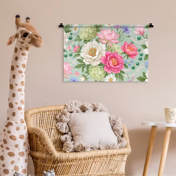 Wandkleed - Bloemen - Patroon - Botanisch - Groen — 5