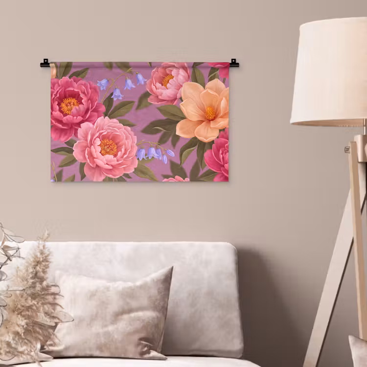 Wandkleed - Bloemen - Patroon - Illustratie - Roze — 2