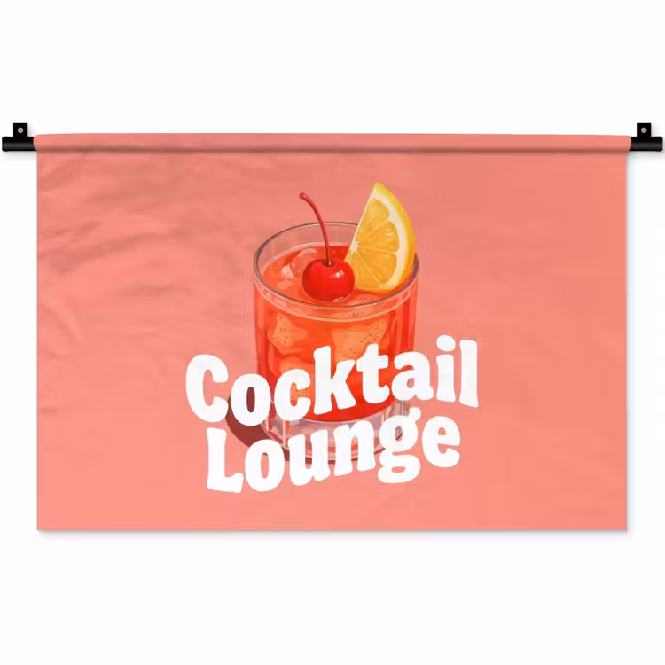Wandkleed - Cocktail Lounge - Glas - Koraal — 1