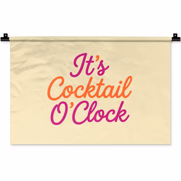 Wandkleed - Cocktail O'Clock - Geel - Retro — 1
