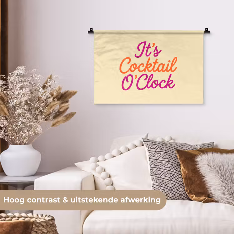 Wandkleed - Cocktail O'Clock - Geel - Retro — 4