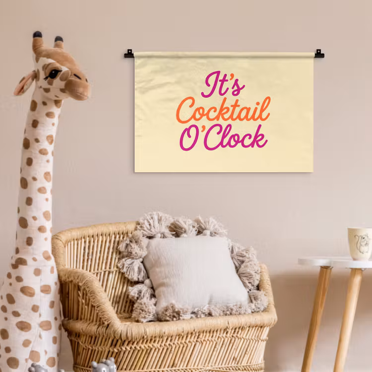 Wandkleed - Cocktail O'Clock - Geel - Retro — 5