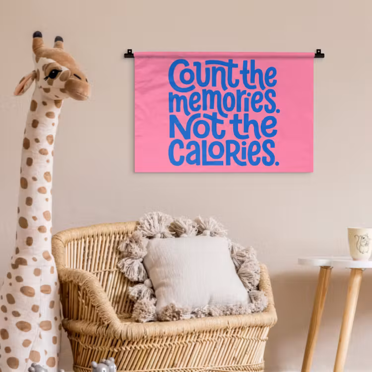 Wandkleed - Memories - Roze - Blauw - Quote — 5