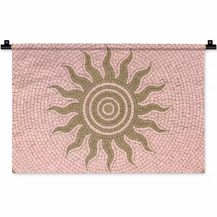 Wandkleed - Mozaïek - Zon - Patroon - Klassiek - Roze — 1