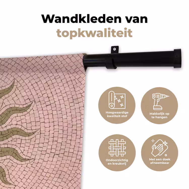 Wandkleed - Mozaïek - Zon - Patroon - Klassiek - Roze — 3