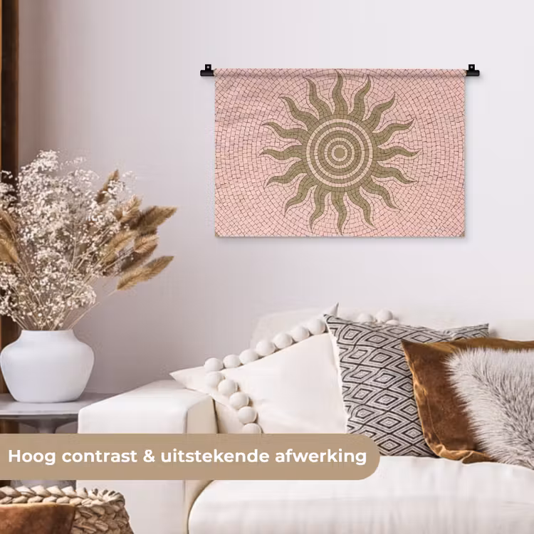 Wandkleed - Mozaïek - Zon - Patroon - Klassiek - Roze — 4
