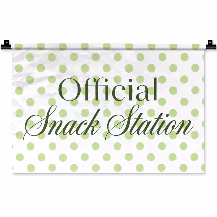 Wandkleed - Snack Station - Groen - Stippen — 1