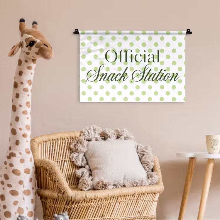 Wandkleed - Snack Station - Groen - Stippen — 5
