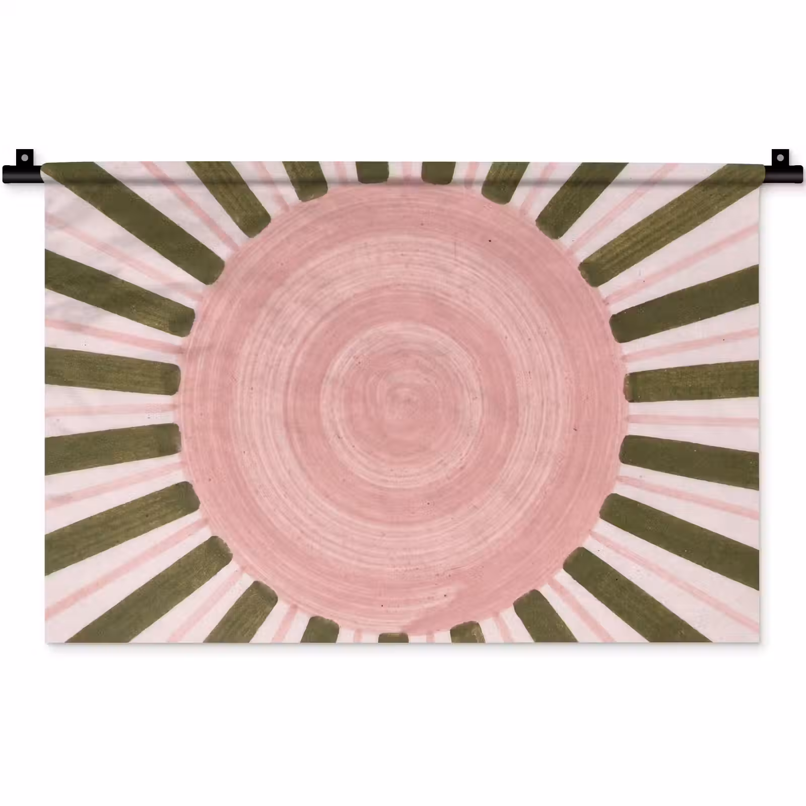 Wandkleed - Patroon - Cirkel - Stralen - Abstract - Roze — 1