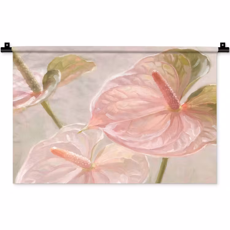 Wandkleed - Bloemen - Pastel - Abstract - Natuur - Groen — 1