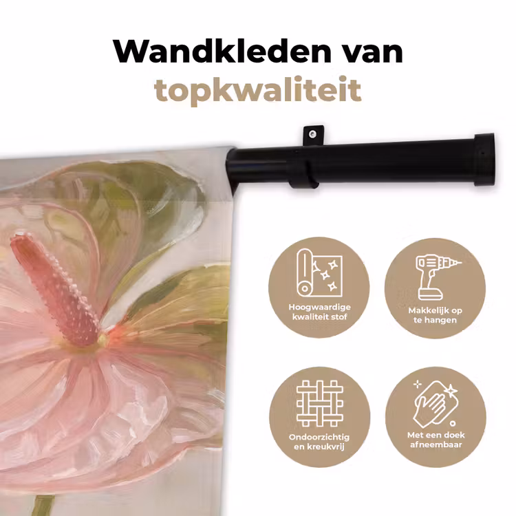 Wandkleed - Bloemen - Pastel - Abstract - Natuur - Groen — 3