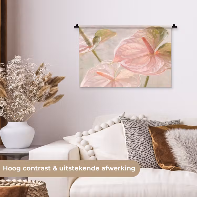 Wandkleed - Bloemen - Pastel - Abstract - Natuur - Groen — 4