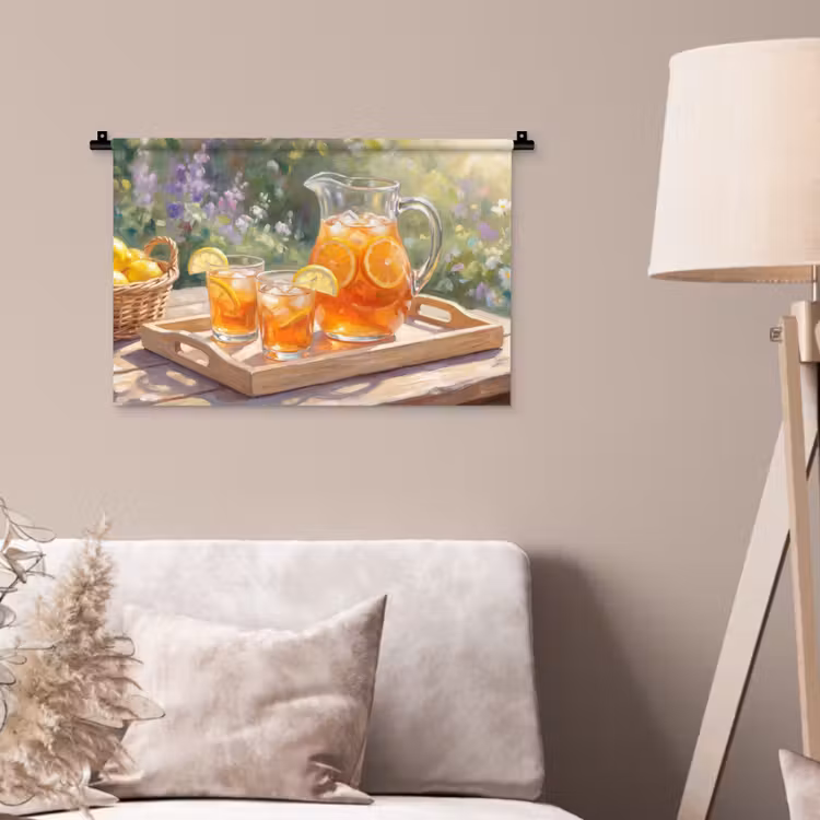 Wandkleed - Drank - Citroen - Zomer - Tuin - Geel — 2