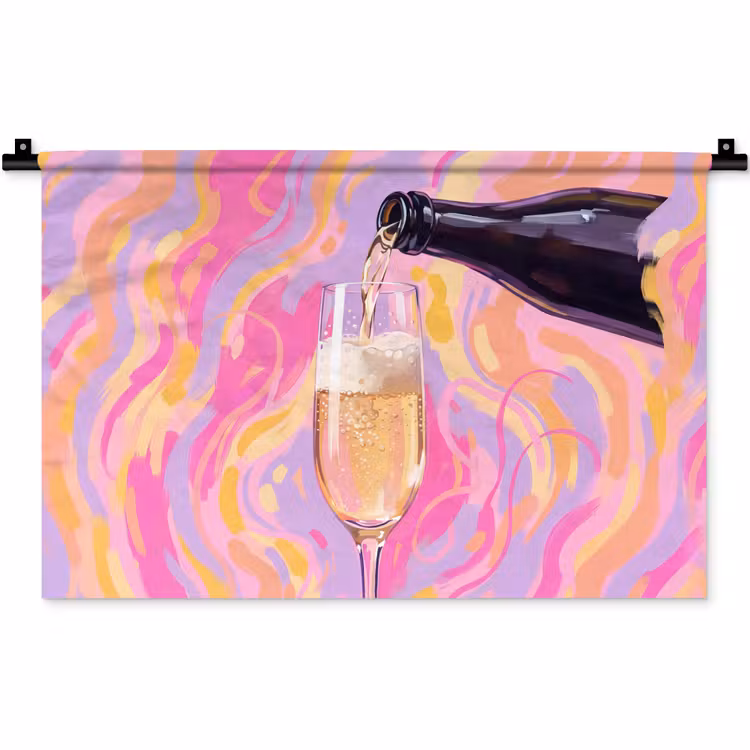 Wandkleed - Drank - Inschenken - Feest - Abstract - Roze — 1