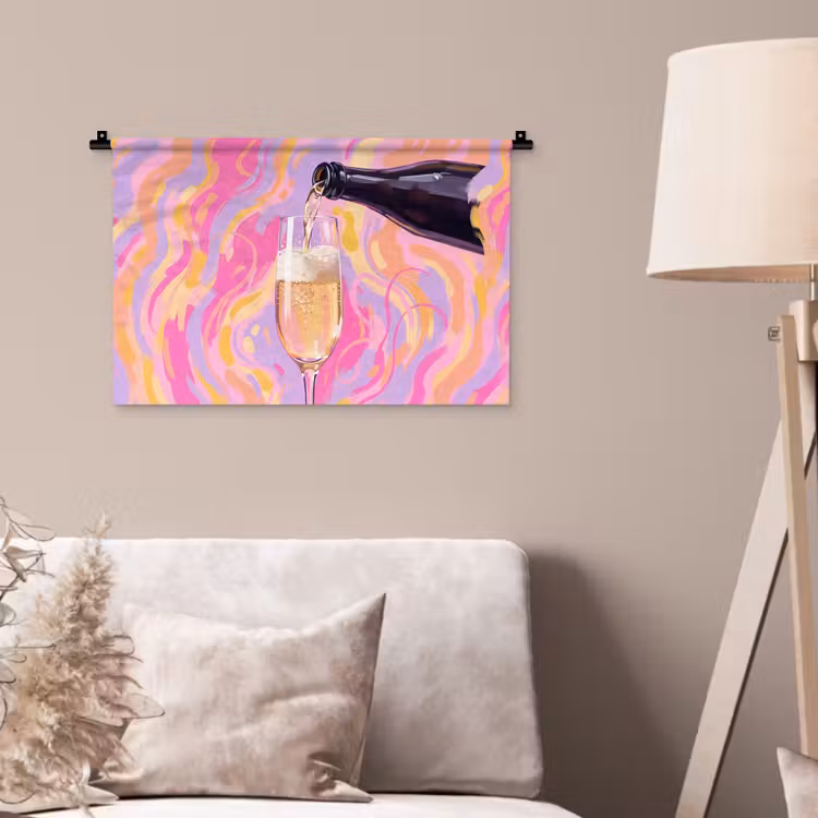 Wandkleed - Drank - Inschenken - Feest - Abstract - Roze — 2