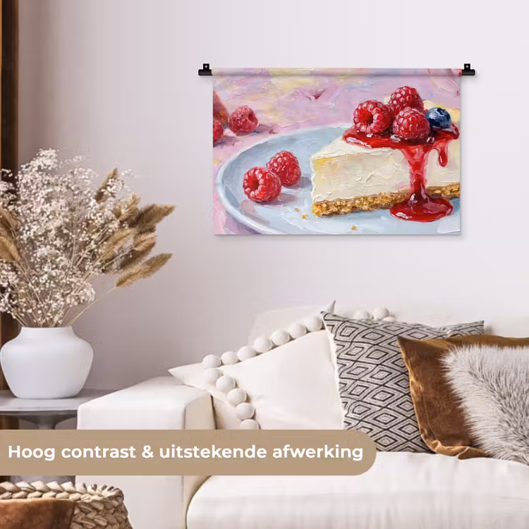Wandkleed - Eten - Cheesecake - Bessen - Abstract - Roze — 4