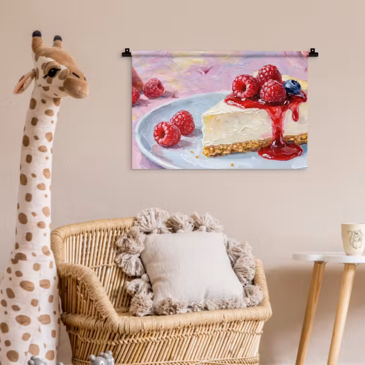 Wandkleed - Eten - Cheesecake - Bessen - Abstract - Roze — 5