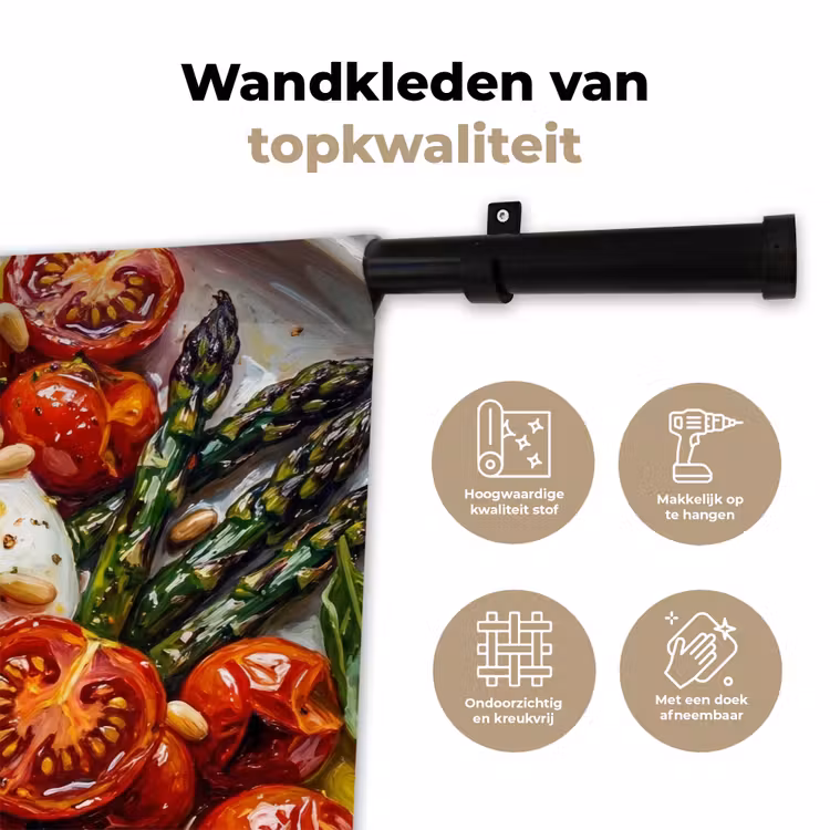 Wandkleed - Eten - Groenten - Kaas - Modern - Vers — 3