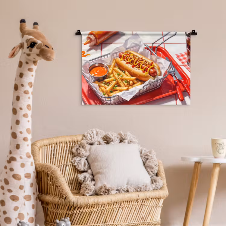 Wandkleed - Eten - Hotdog - Fastfood - Modern - Rood — 5