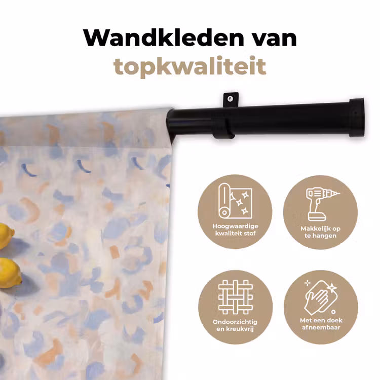 Wandkleed - Eten - Oesters - Citroenen - Modern - Geel — 3