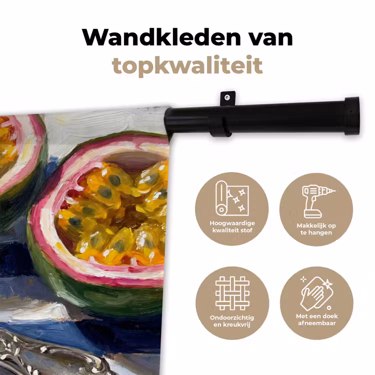 Wandkleed - Eten - Passievrucht - Tropisch - Modern - Kleurrijk — 3
