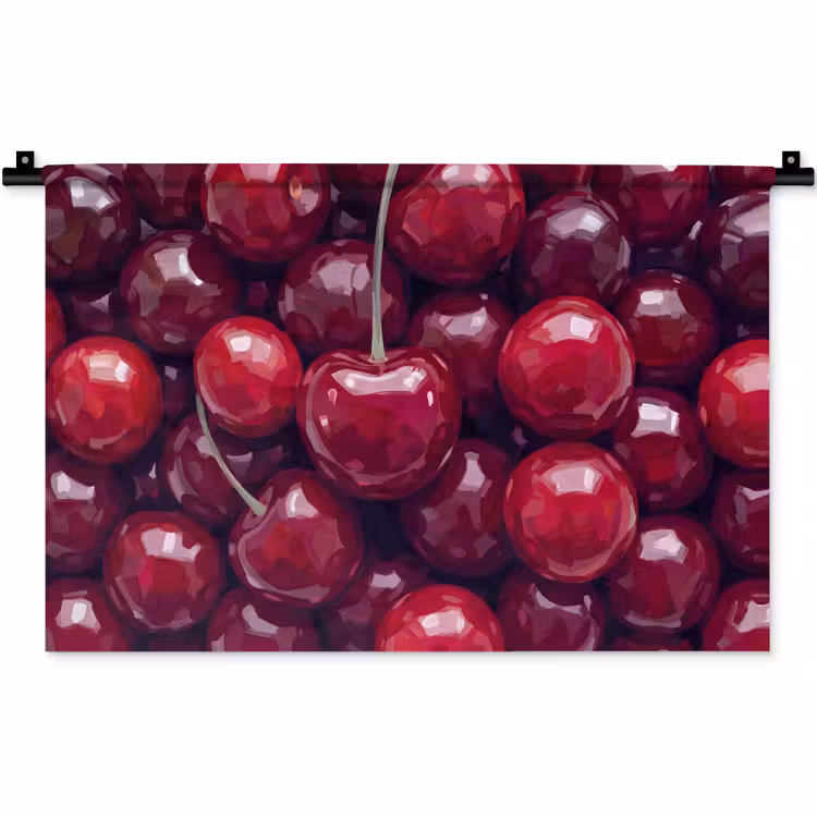 Wandkleed - Fruit - Kersen - Eten - Modern - Rood — 1