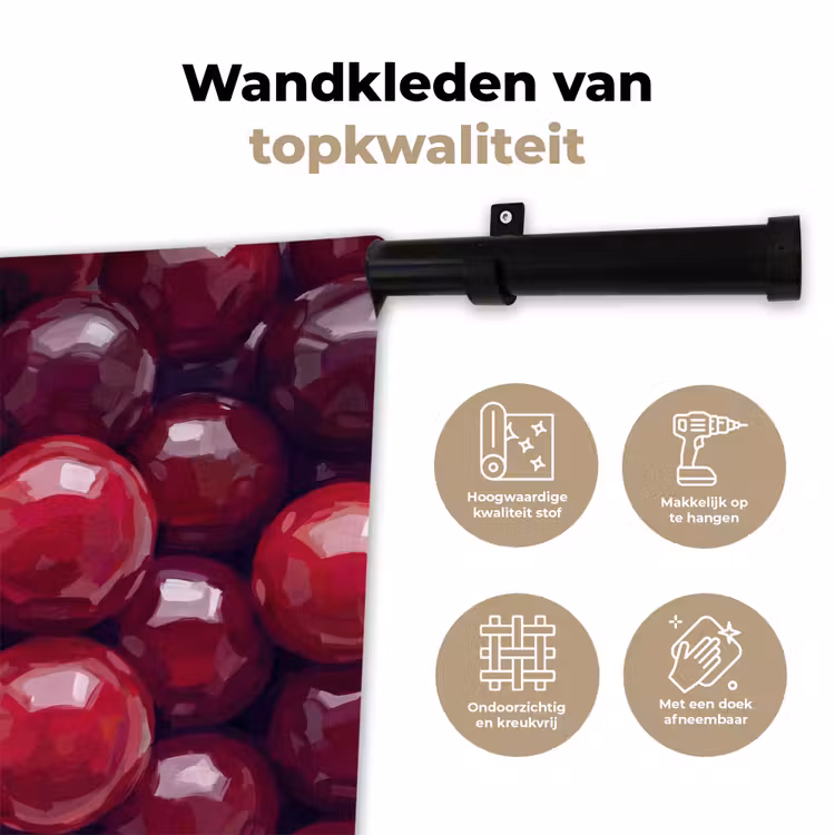Wandkleed - Fruit - Kersen - Eten - Modern - Rood — 3