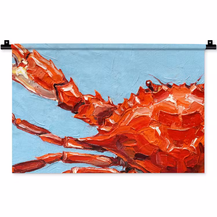 Wandkleed - Krab - Zee - Dieren - Abstract - Rood — 1
