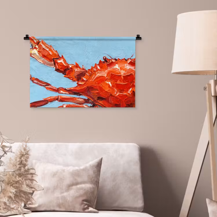 Wandkleed - Krab - Zee - Dieren - Abstract - Rood — 2